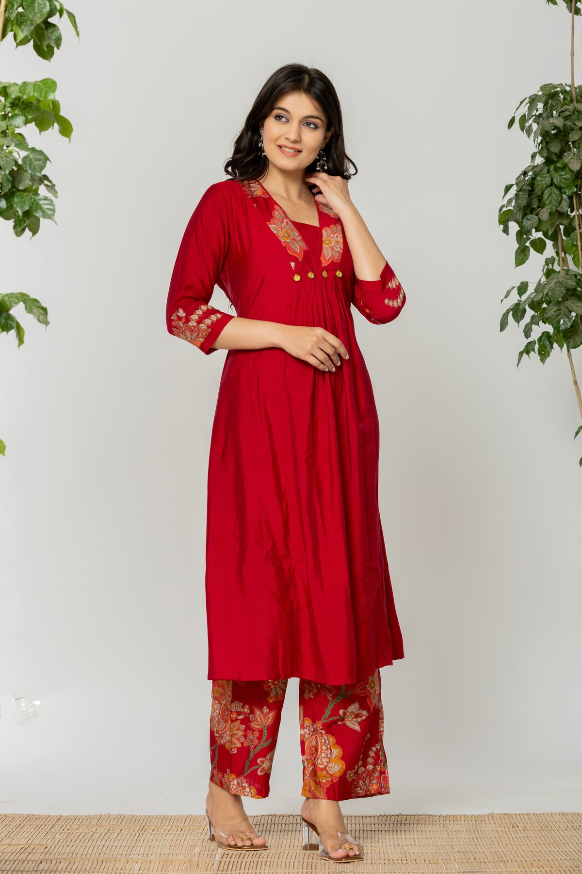SNEHA CRIMSON KURTA PANT SET