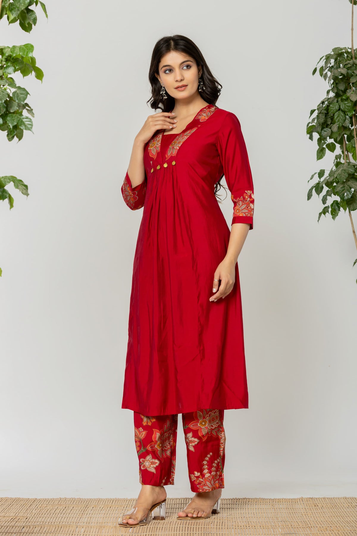 SNEHA CRIMSON KURTA PANT SET