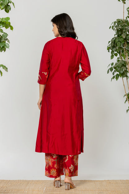SNEHA CRIMSON KURTA PANT SET