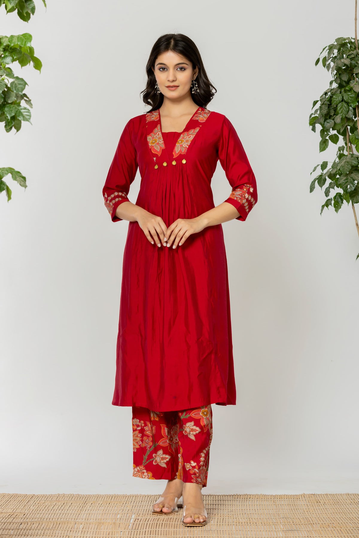 SNEHA CRIMSON KURTA PANT SET