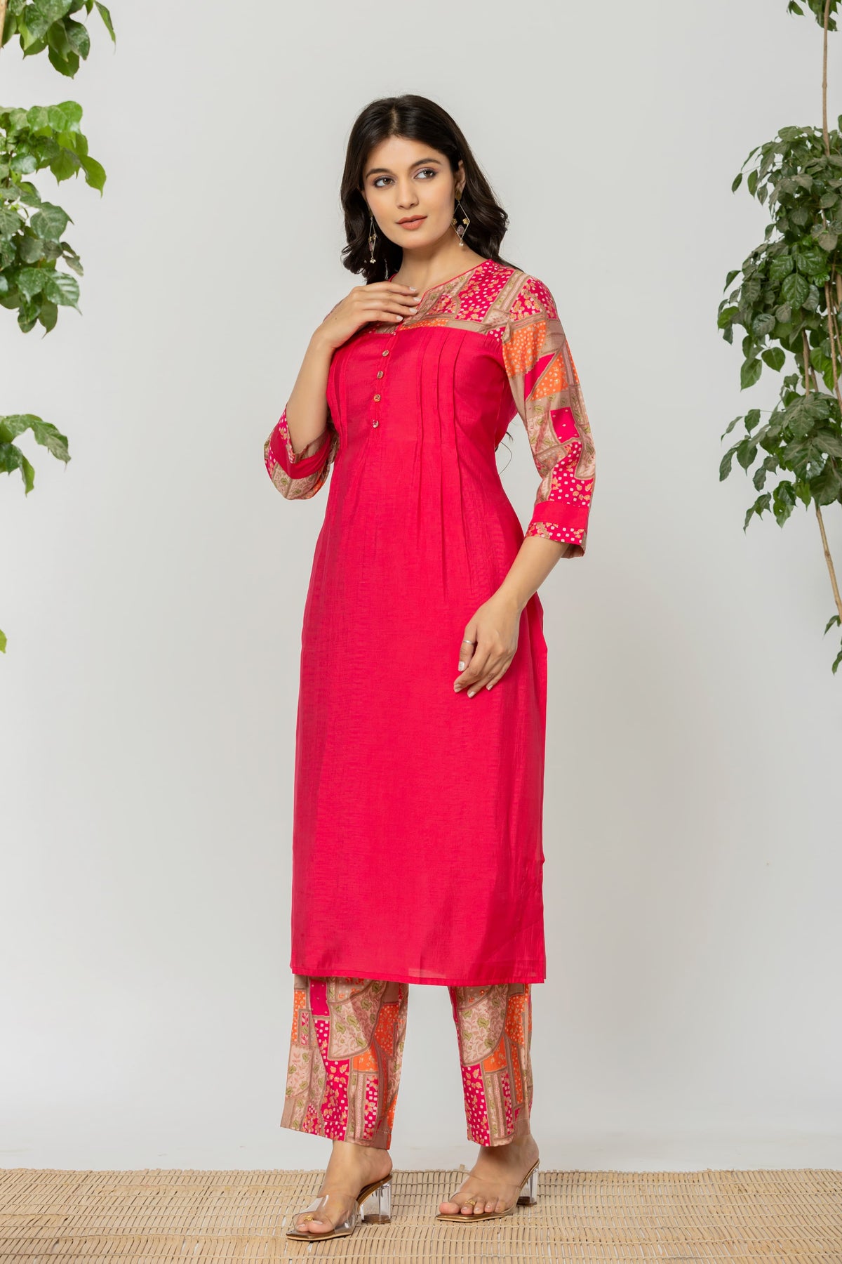 SNEHA FUSCHIA KURTA PANT SET