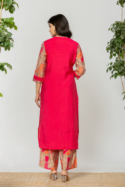 SNEHA FUSCHIA KURTA PANT SET