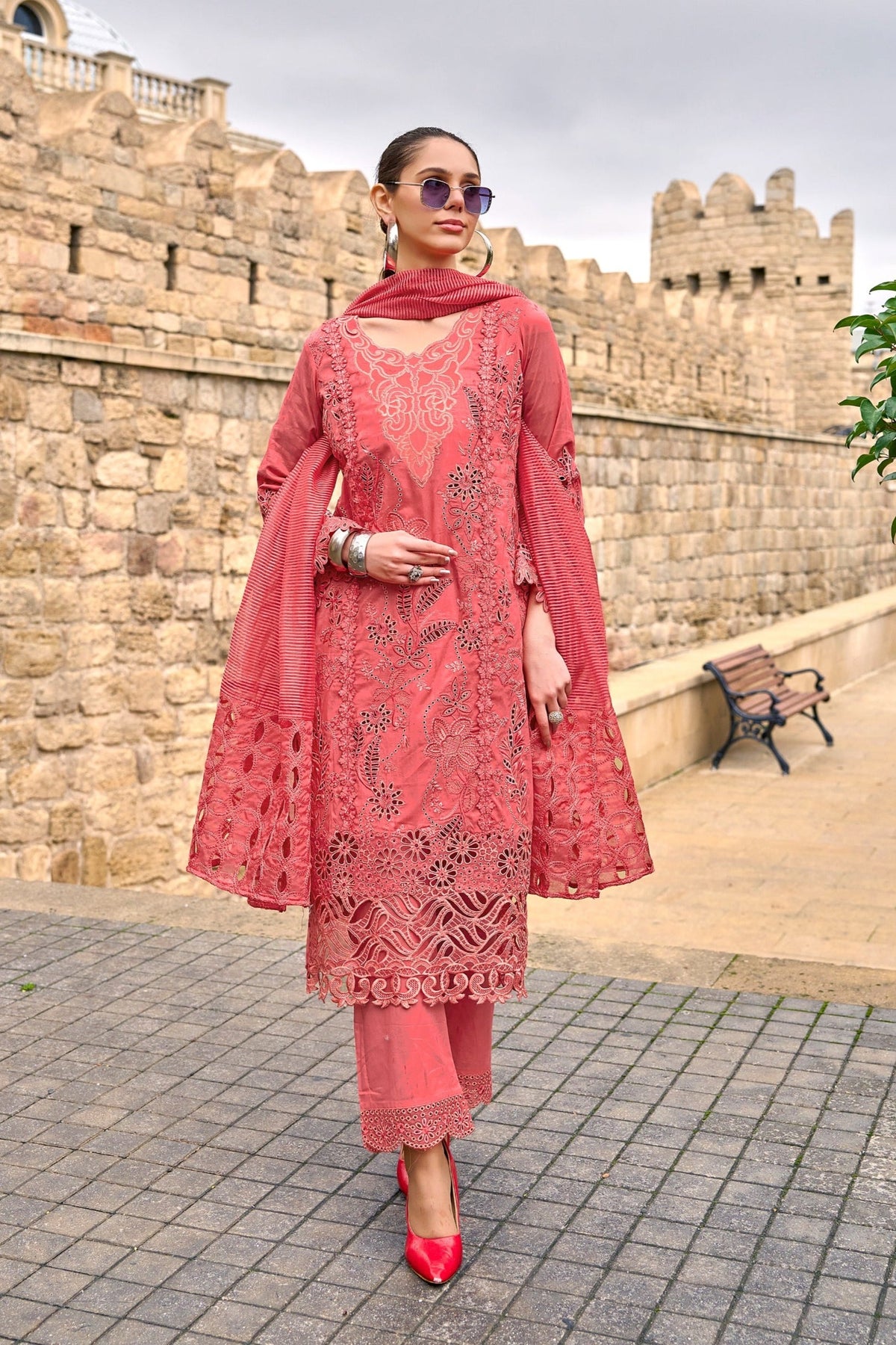 Ayat Tangerine Full Embroidery Premium Lawn Suit set