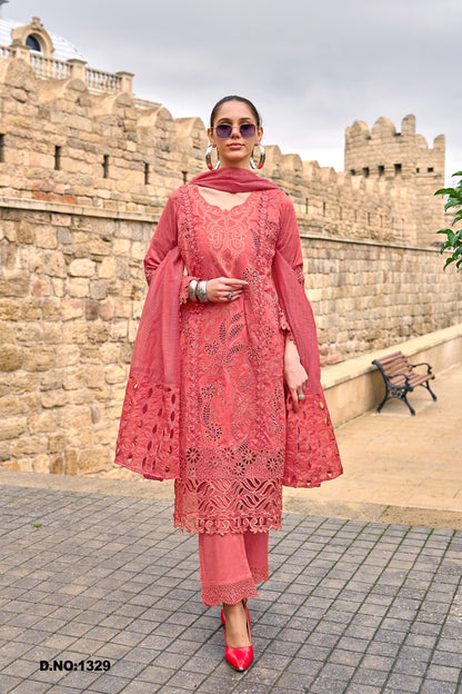 Ayat Tangerine Full Embroidery Premium Lawn Suit set