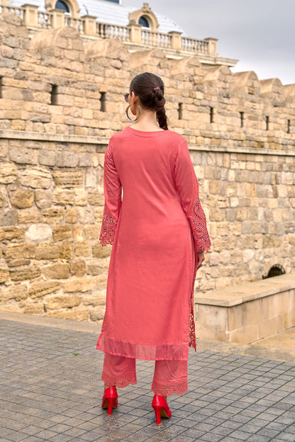 Ayat Tangerine Full Embroidery Premium Lawn Suit set