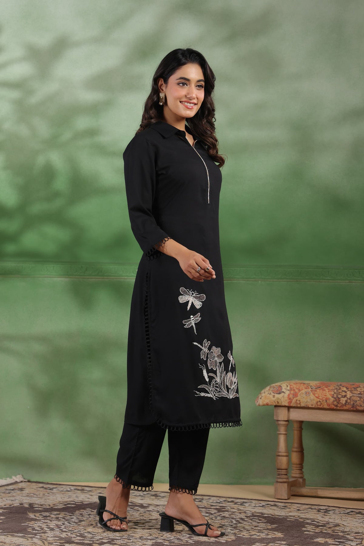Mihira Jade Embroidery Kurta Pant Set
