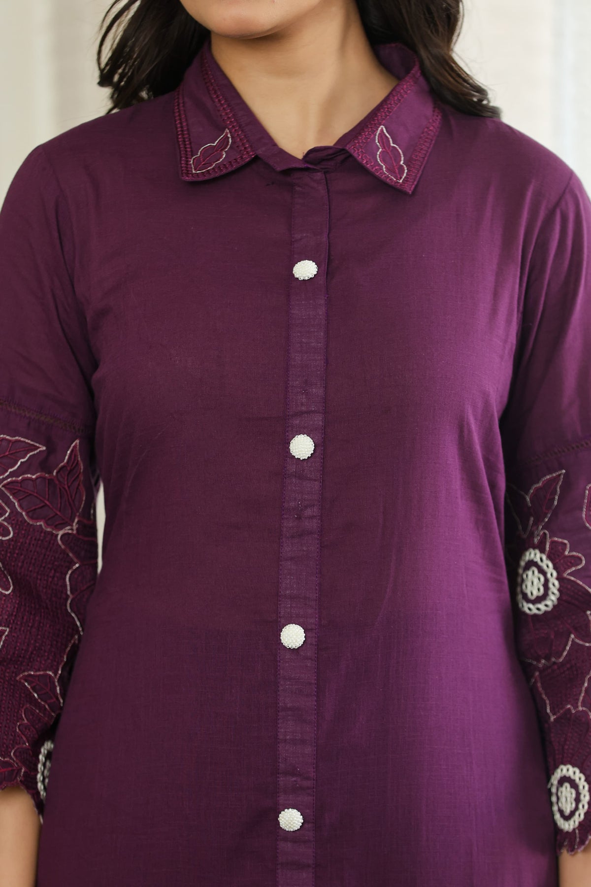 Bodhi Mulberry Embroidered Co-ord Set