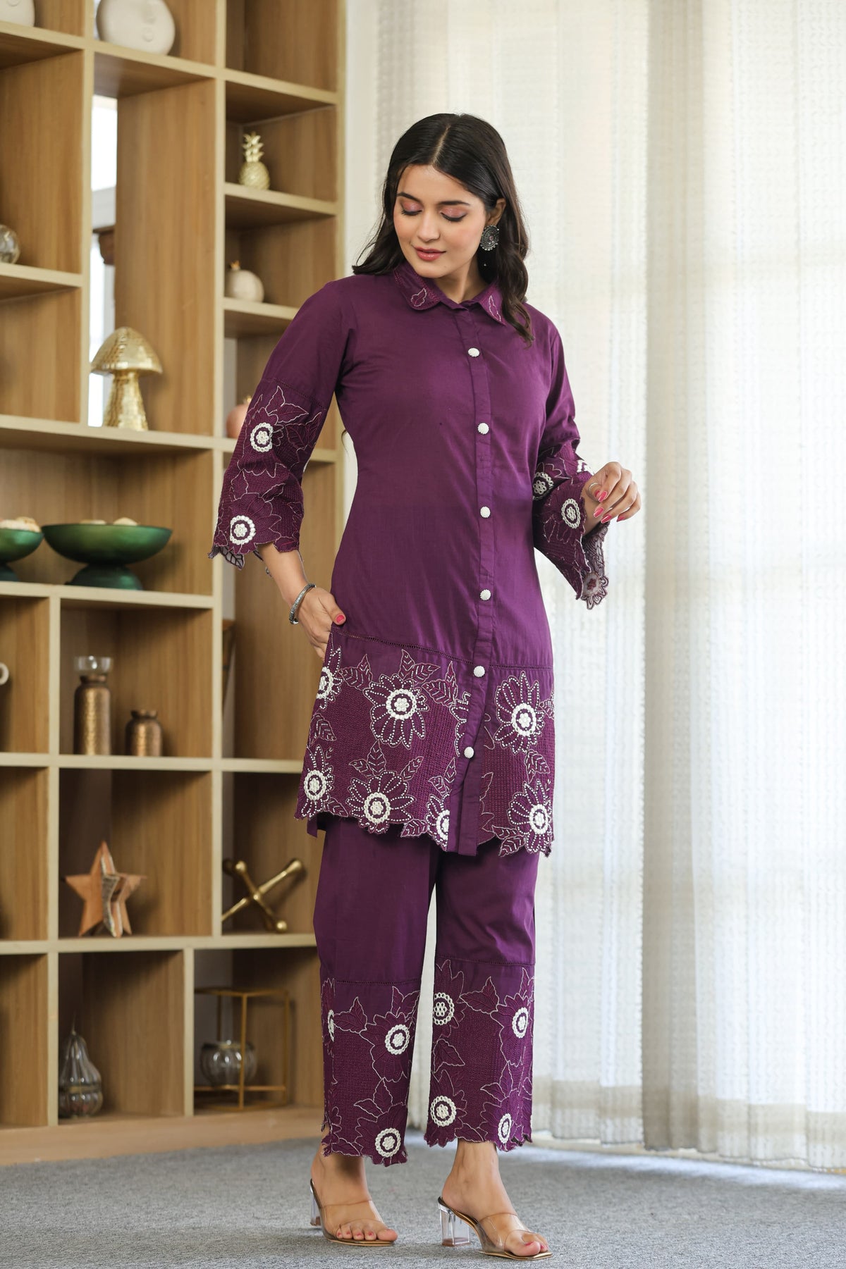 Bodhi Mulberry Embroidered Co-ord Set