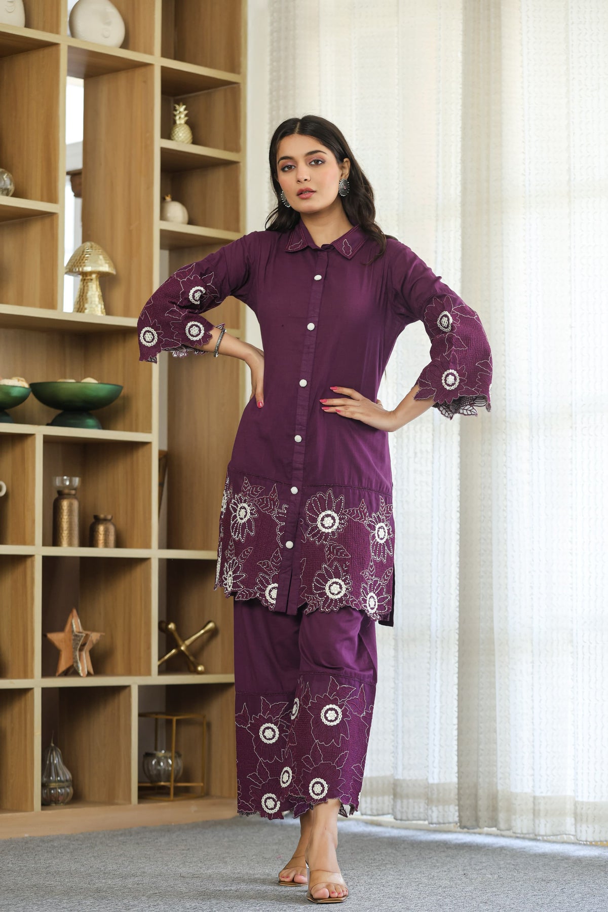 Bodhi Mulberry Embroidered Co-ord Set