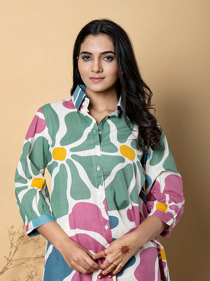 KASHWINI FLORA COTTON KURTA PANT SET