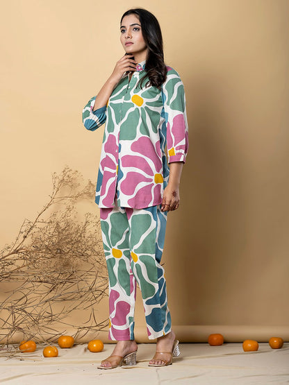 KASHWINI FLORA COTTON KURTA PANT SET