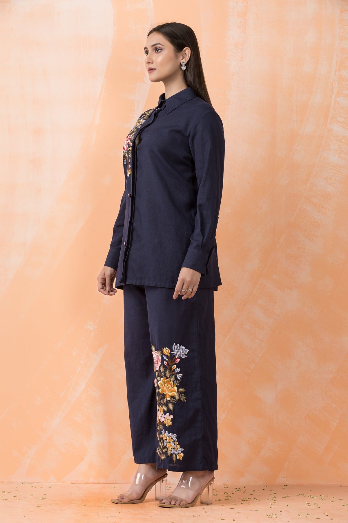 Sabhya Azure Embroidered Cotton Co-ord Set
