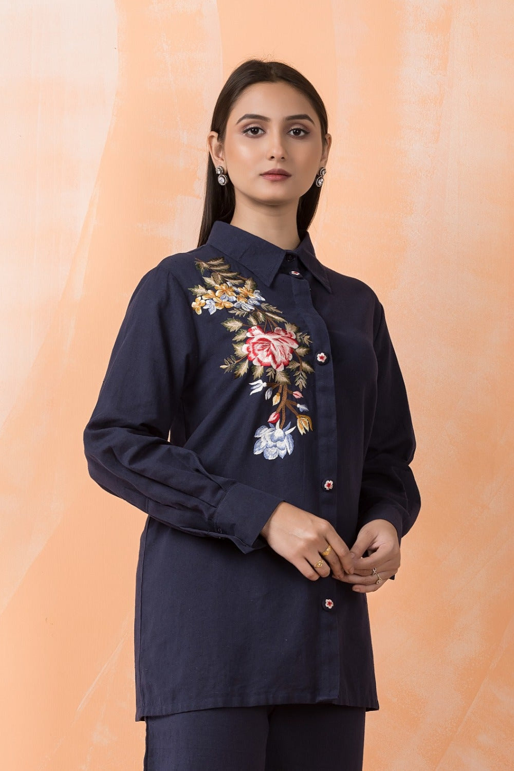 Sabhya Azure Embroidered Cotton Co-ord Set