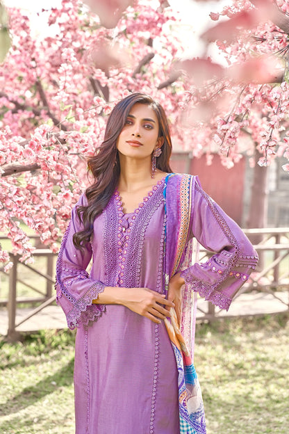 Ayat Lilac Embroidery Suit Set