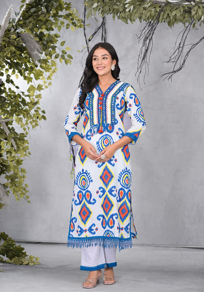 ARANYA TINT IKAT PRINT COTTON SUIT SET