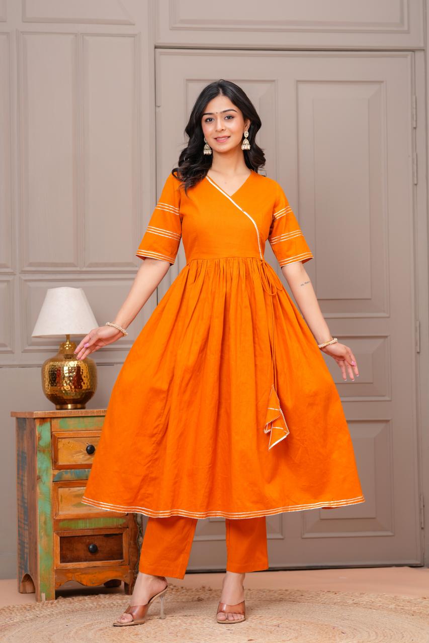 Ganatra Kesari Cotton Anarkali Suit Set