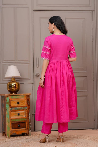 Ganatra Candy Cotton Anarkali Suit Set