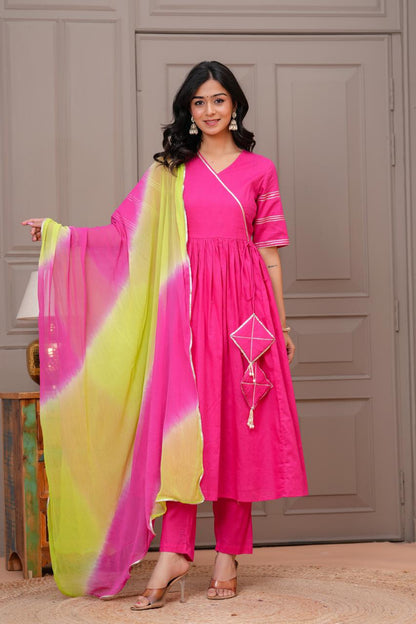 Ganatra Candy Cotton Anarkali Suit Set