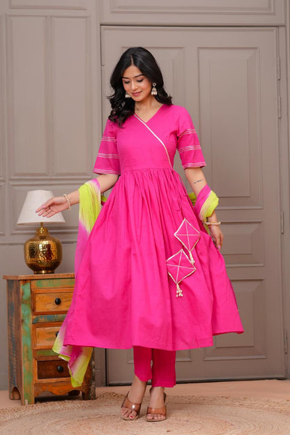 Ganatra Candy Cotton Anarkali Suit Set