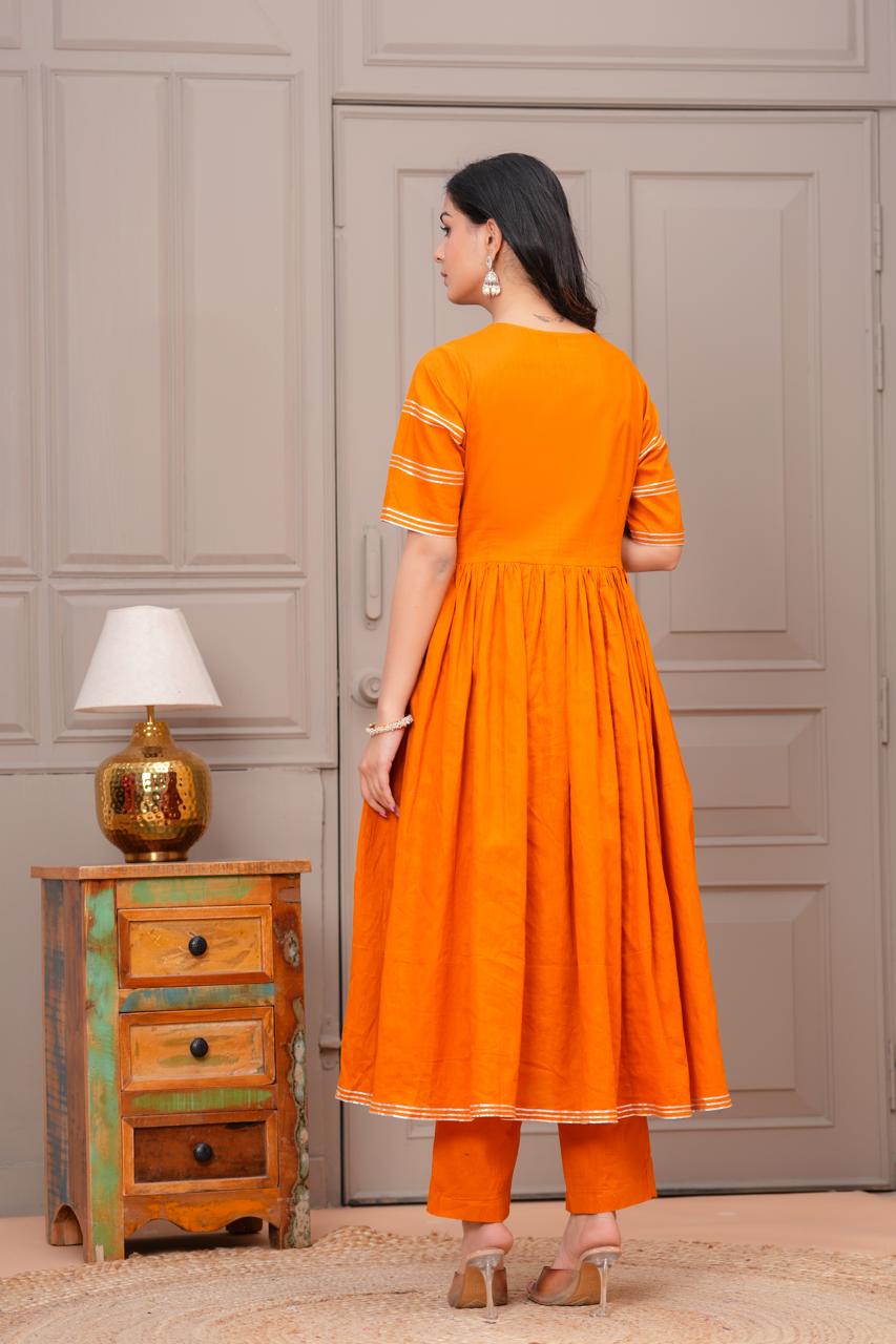 Ganatra Kesari Cotton Anarkali Suit Set