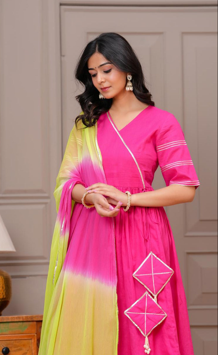Ganatra Candy Cotton Anarkali Suit Set