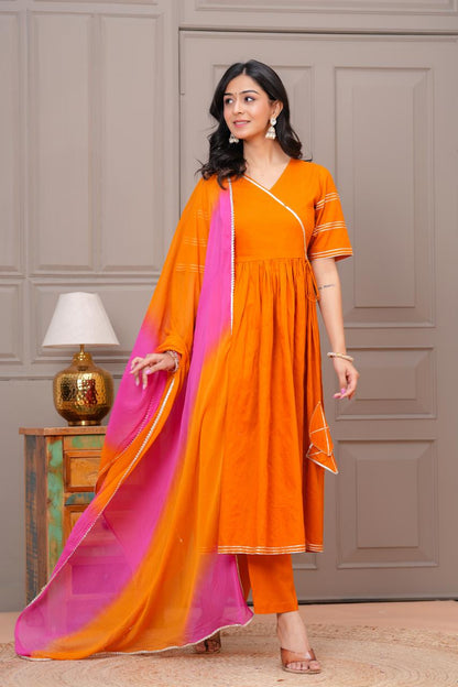 Ganatra Kesari Cotton Anarkali Suit Set