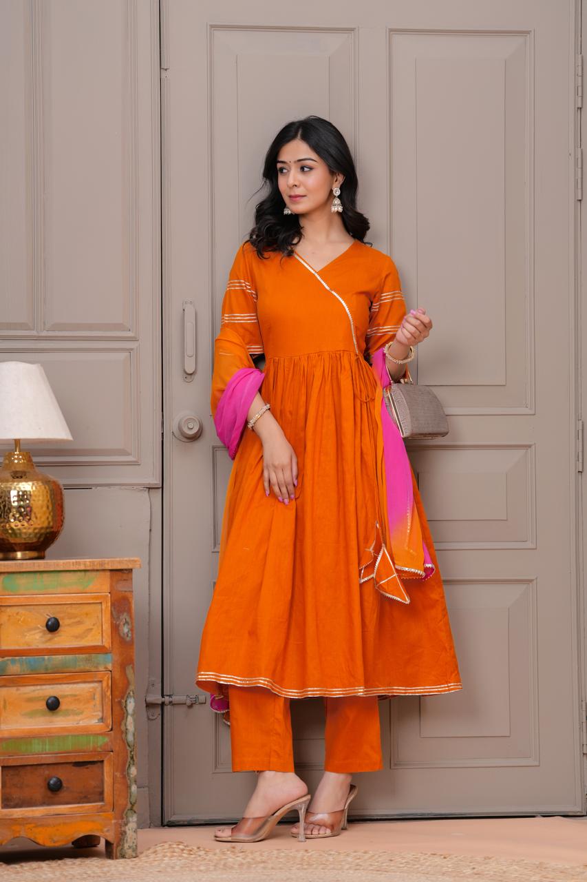 Ganatra Kesari Cotton Anarkali Suit Set