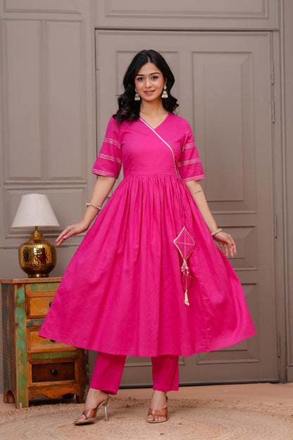 Ganatra Candy Cotton Anarkali Suit Set