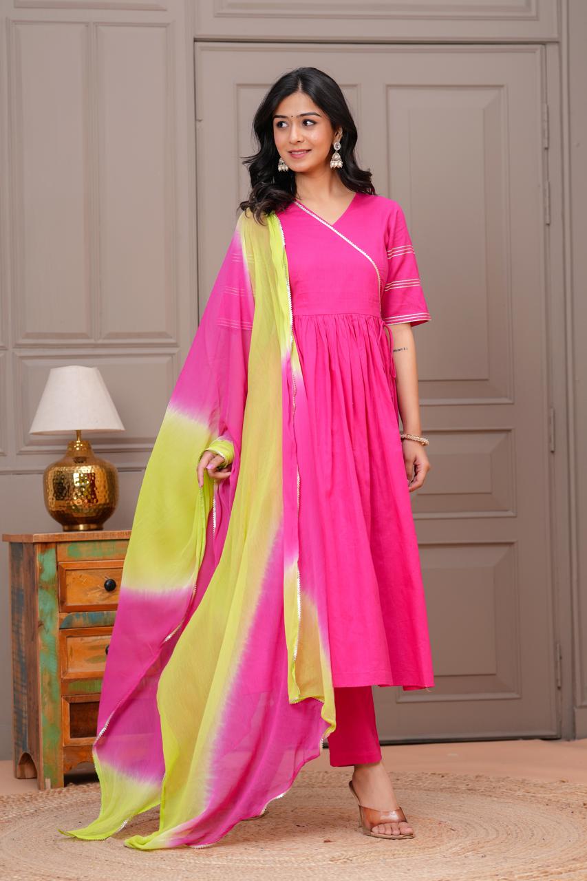 Ganatra Candy Cotton Anarkali Suit Set