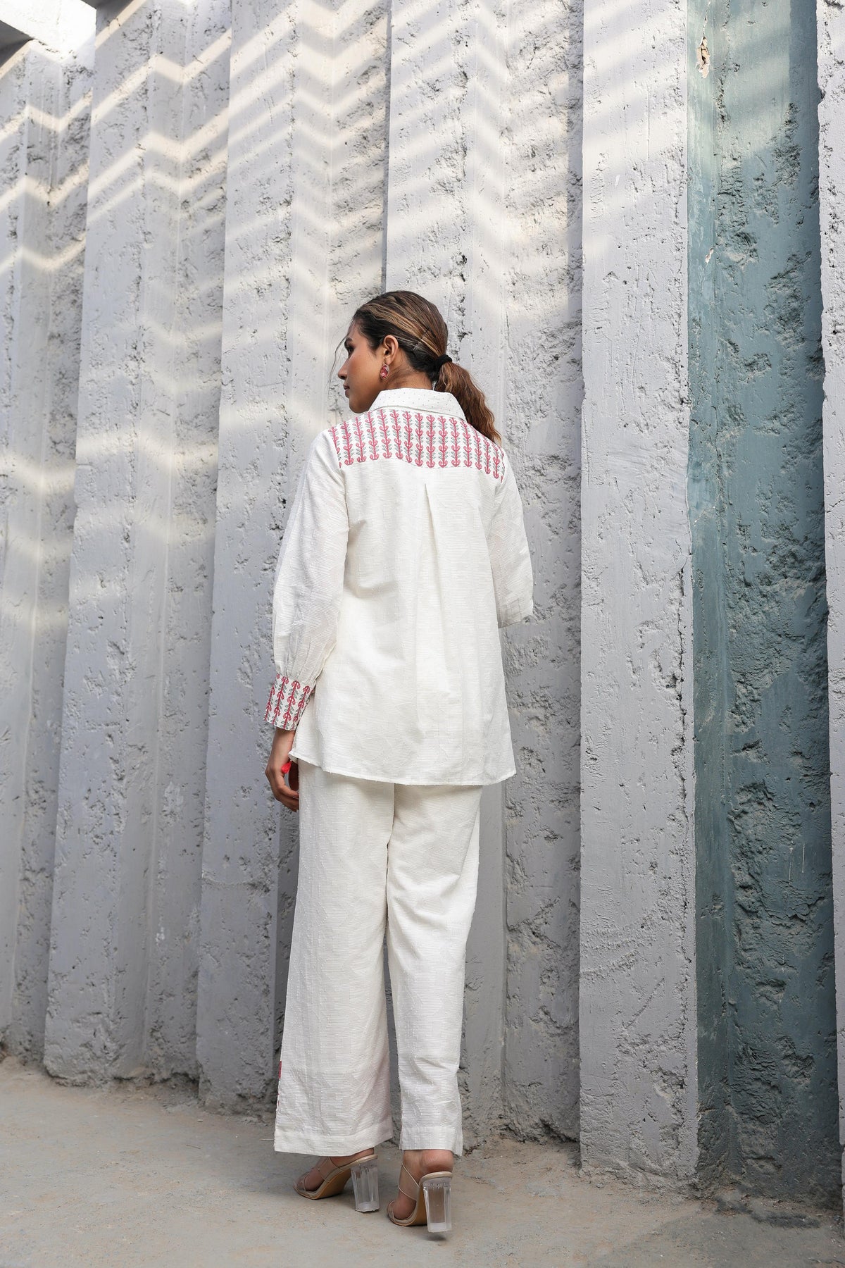 Tridhara Misri Cotton Embroidered Co-ord Set