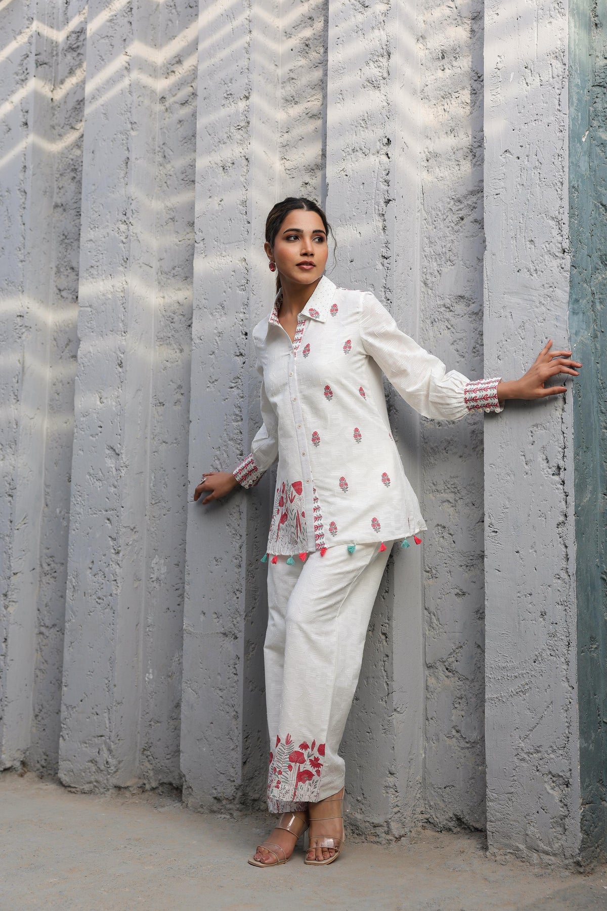 Tridhara Misri Cotton Embroidered Co-ord Set