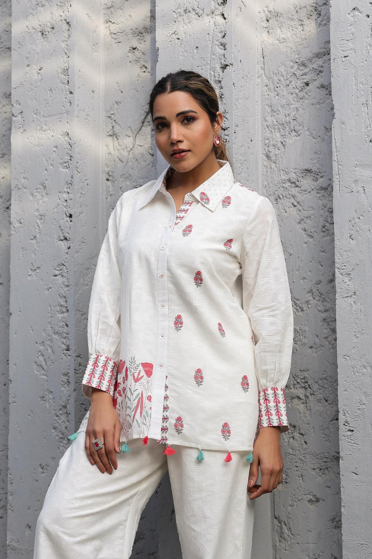 Tridhara Misri Cotton Embroidered Co-ord Set