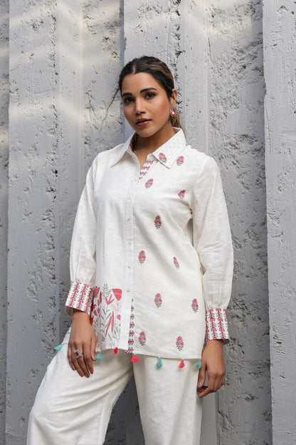 Tridhara Misri Cotton Embroidered Co-ord Set