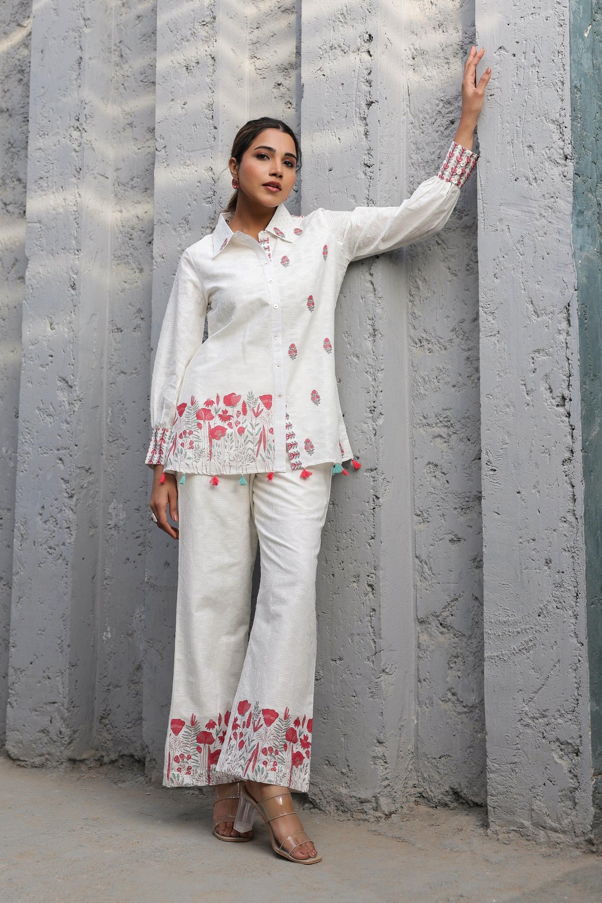 Tridhara Misri Cotton Embroidered Co-ord Set