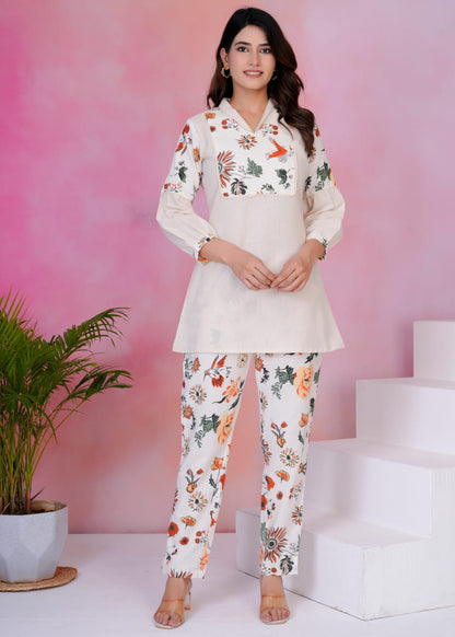 Rashmika Pearl Cotton Co-ord Set