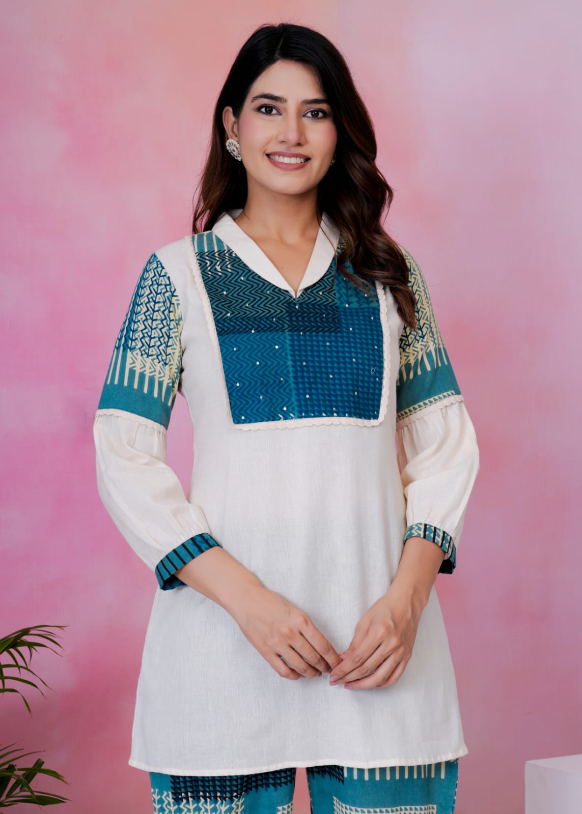 Rashmika Ocean Cotton Co-ord Set