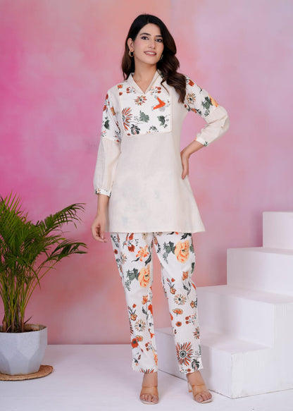 Rashmika Pearl Cotton Co-ord Set