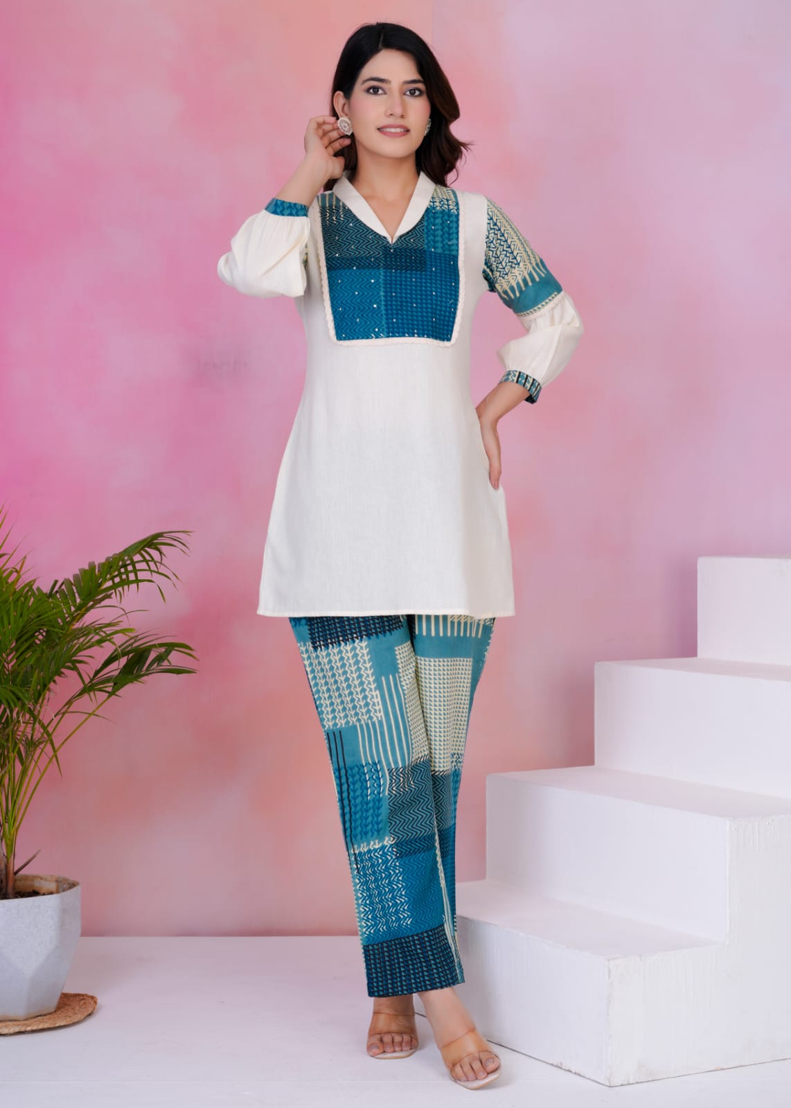 Rashmika Ocean Cotton Co-ord Set