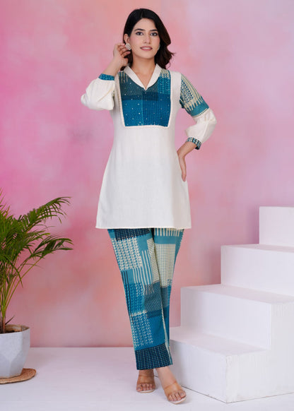 Rashmika Ocean Cotton Co-ord Set