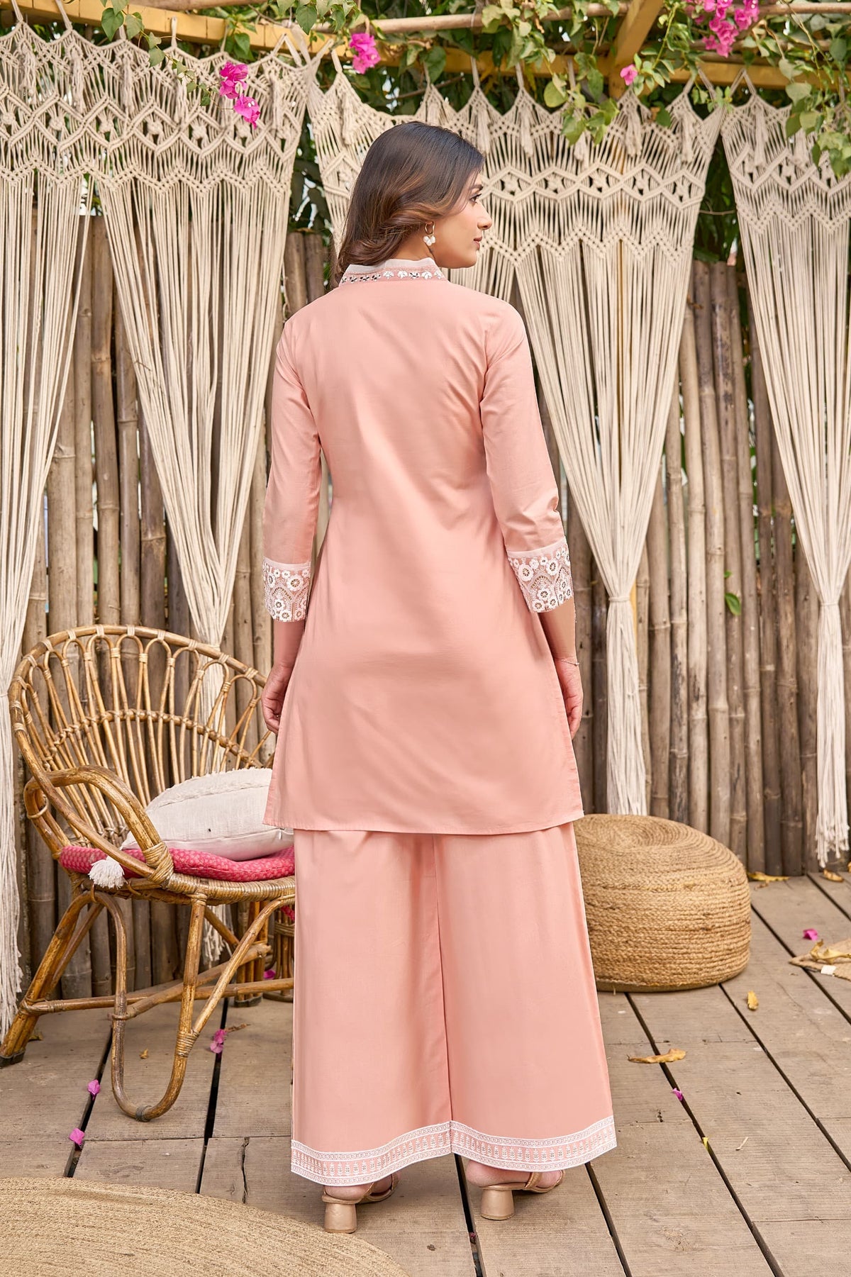 Ayat Peach Embroidered Lawn Co-ord Set