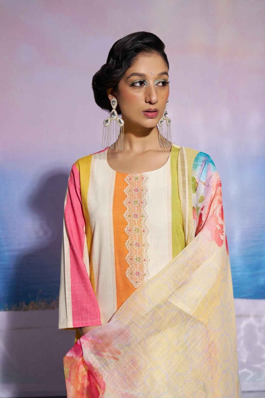 Jaideep Vibrant Cotton Linen Suit set