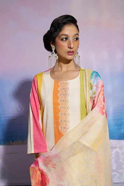 Jaideep Vibrant Cotton Linen Suit set