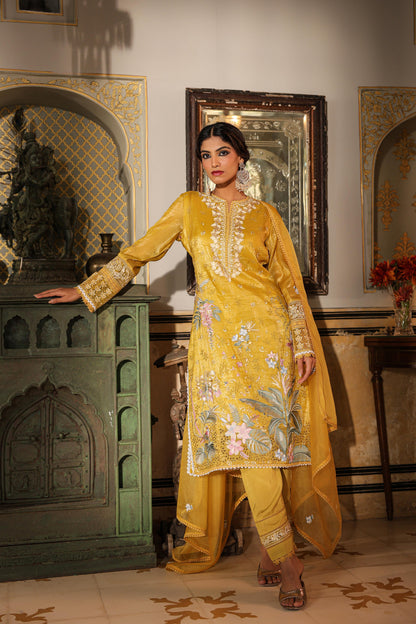 Tridhara Amber Full Heavy Work Lawn Premium Work Suit