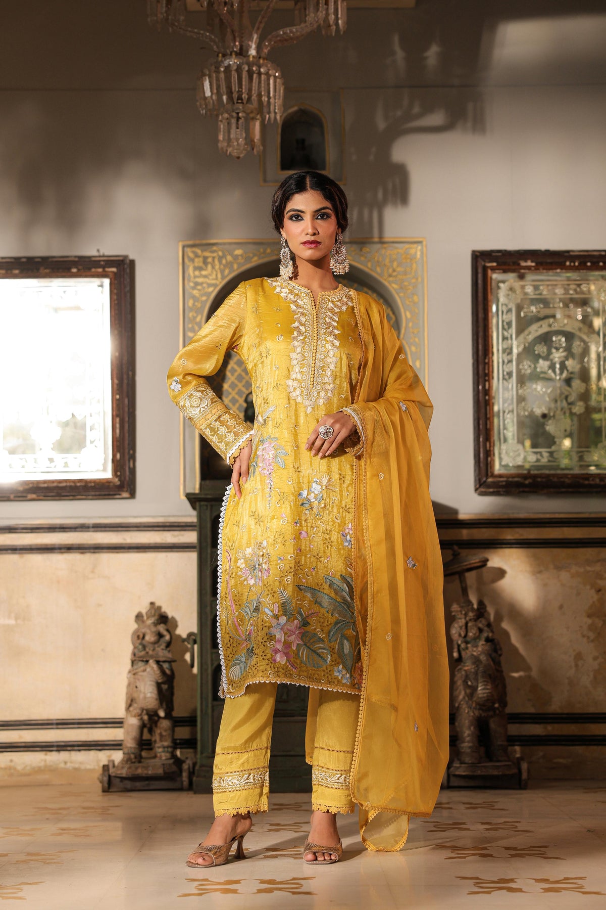Tridhara Amber Full Heavy Work Lawn Premium Work Suit
