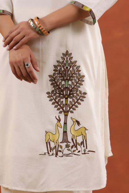 Kara vriksha Cotton Embroidered co-ord Set