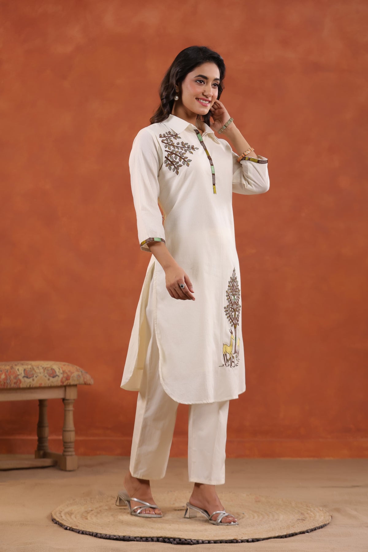 Kara vriksha Cotton Embroidered co-ord Set