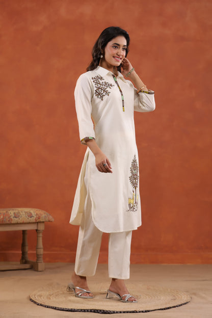 Kara vriksha Cotton Embroidered co-ord Set