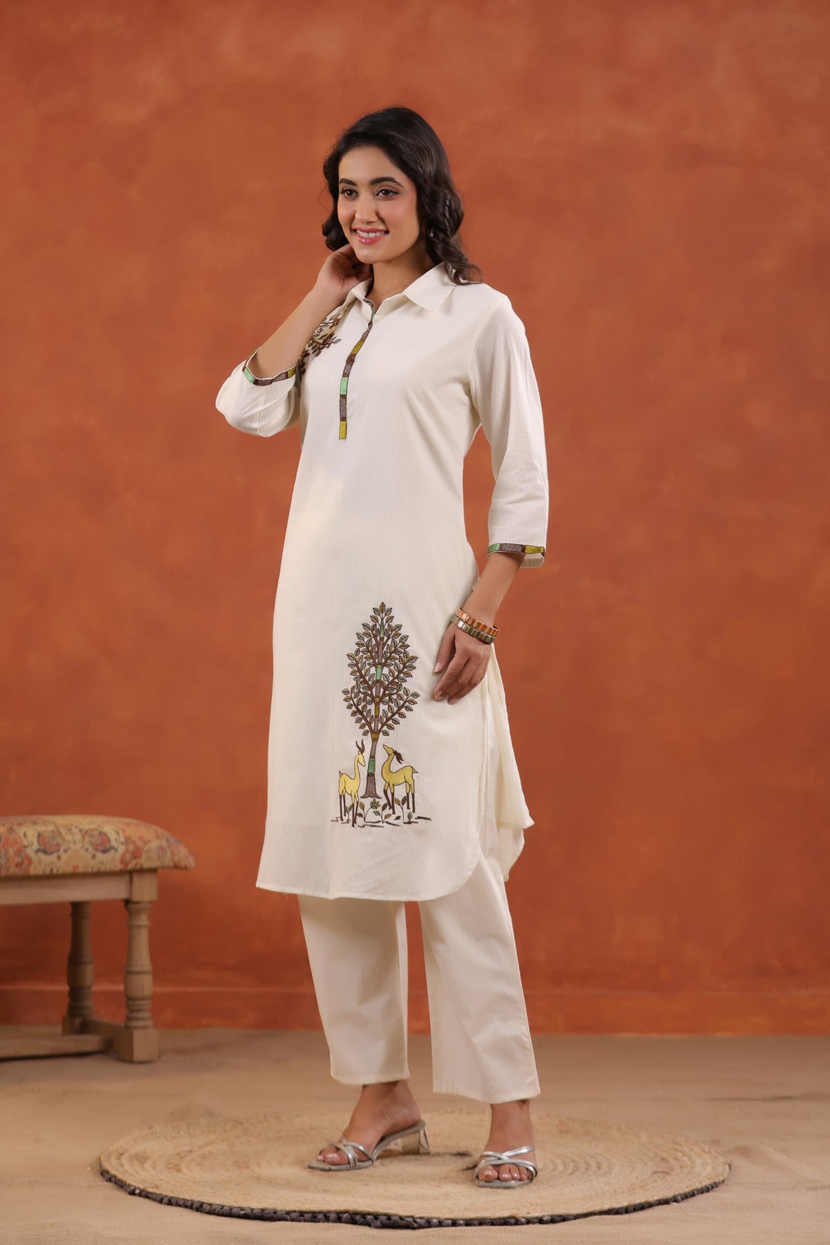 Kara vriksha Cotton Embroidered co-ord Set