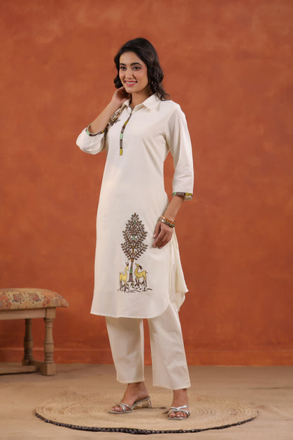 Kara vriksha Cotton Embroidered co-ord Set