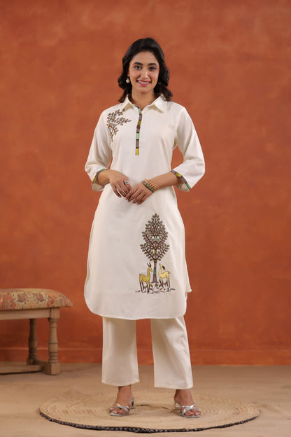 Kara vriksha Cotton Embroidered co-ord Set